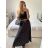 Women's Long Chiffon Short Sleeve Dress (S/M ONE SIZE) ITALIAN FASHION IMWGS231048 -   black -   S / M