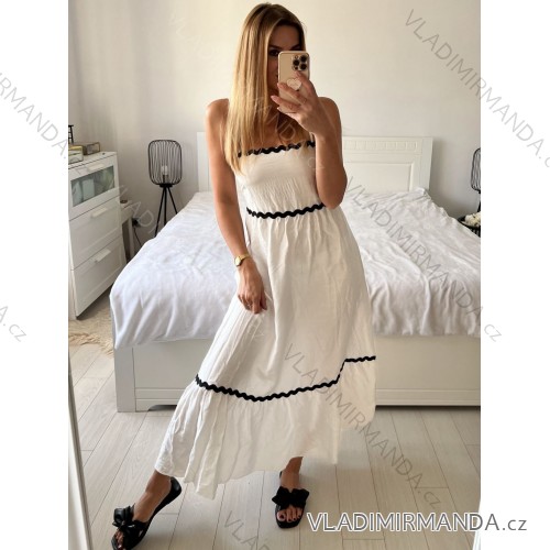 Women's long elegant strapless dress (S/M ONE SIZE) ITALIAN FASHION IMPES24LENA5 -   white -   S / M