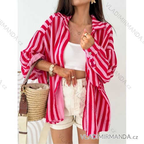 Women's Long Sleeve Muslin Shirt (S/M ONE SIZE) ITALIAN FASHION IMWGS23248