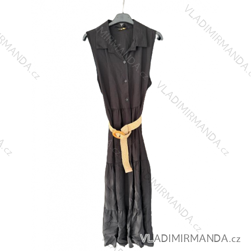 Šaty riflové dlouhé košilové dámské (uni sl) ITALIAN Fashion IM3181746 S / M black
