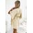 287-28 SOFIA Butterfly dress with a binding at the waist - beige
