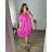 Summer muslin carmen dress for women (52/54 ONE SIZE) ITALIAN FASHION IM424294