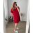 Shirt extended 3/4 long sleeve women's (L/XL/2XL ONE SIZE) ITALIAN FASHION IM423025 50/52 red