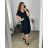 Women's Elegant Glitter Long Sleeve Dress (S/M/L/XL ONE SIZE) ITALIAN FASHION IMBM22010 4XL / 5XL black