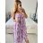 Women's Summer Short Sleeve Carmen Fringe Dress (M/L, XL/2XL ONE SIZE) ITALIAN FASHION IMB23B231