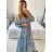 Women's Long Summer Indian Carmen Short Sleeve Dress (S/M/L ONE SIZE) INDIAN FASHION IMM24M846