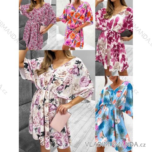 Women's Long Chiffon Short Sleeve Dress (S/M ONE SIZE) ITALIAN FASHION IMWGS231048