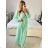Women's Long Chiffon Short Sleeve Dress (S/M ONE SIZE) ITALIAN FASHION IMWGS231048 -   light green -   S / M