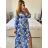 Women's Long Chiffon Short Sleeve Dress (S/M ONE SIZE) ITALIAN FASHION IMWGS231048 S / M blue