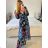 Women's Long Chiffon Short Sleeve Dress (S/M ONE SIZE) ITALIAN FASHION IMWGS231048 S / M black