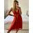 Women's Strappy Elegant Summer Dress (S/M ONE SIZE) ITALIAN FASHION IMPSH222053A/DU -   red Brick -   S / M