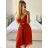 Women's Strappy Elegant Summer Dress (S/M ONE SIZE) ITALIAN FASHION IMPSH222053A/DU -   red Brick -   S / M