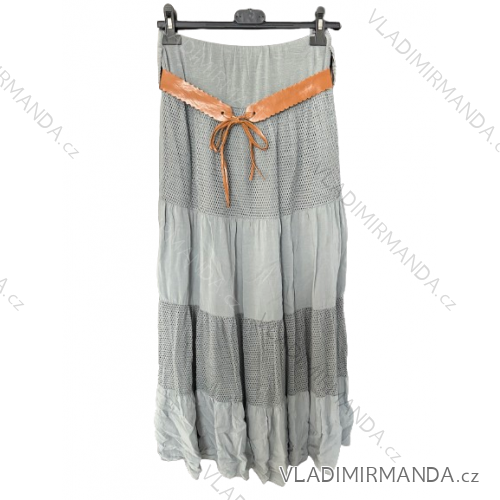Women's Long Tulle Skirt (S/M ONE SIZE) ITALIAN FASHION IMWB233518 M / L grey