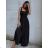 Women's long summer frill dress with straps (S/M ONE SIZE) ITALIAN FASHION IMD22478/DUR