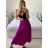Women's Medium Length Satin Skirt (S/M ONE SIZE) ITALIAN FASHION IMM23UN6886