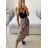 Women's Medium Length Satin Skirt (S/M ONE SIZE) ITALIAN FASHION IMM23UN6886 S / M hnědá gepard