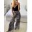 Women's Elegant Belt Long Sleeve Dress (S/M ONE SIZE) ITALIAN FASHION IMM23UN6139 -   hnědá gepard -   M / L