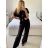 Women's long pants and strappy top set (S/M ONE SIZE) ITALIAN FASHION IMPSH23L32589 S / M black