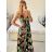 Long summer icecool strapless dress for women (M/L-XL/2XL) AINUOSI ITALIAN FASHION IMB23H02 -   green -   XL/2XL