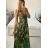 Long summer icecool strapless dress for women (M/L-XL/2XL) AINUOSI ITALIAN FASHION IMB23H02 -   green -   XL/2XL