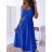 Women's long summer dress with straps (S/M ONE SIZE) ITALIAN FASHION IMD24194/DU S/M green khaki
