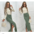 Women's long skirt (S/M ONE SIZE) ITALIAN FASHION IMPBB23C10261 -   green khaki -   S / M