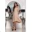 Women's Long Elegant Dress with Wide Straps (SL) FRENCH FASHION FMPEL23VELVET beige 40