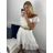 Women's Lace Cotton Short Sleeve Dress (S/M ONE SIZE) ITALIAN FASHION IMM23M7267 S / M white