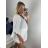 Women's Oversize Short Sleeve Tunic (S/M ONE SIZE) ITALIAN FASHION IMPSH2322161 44/46 white