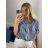 Short Sleeve Shirt Dress women (uni L-2XL) ITALIAN MODA IMS20002 52/54 dark blue