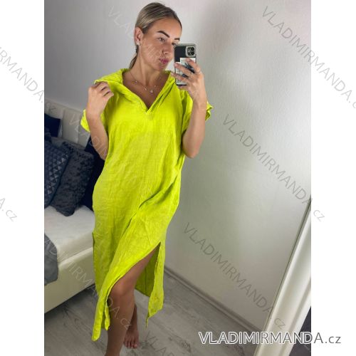 Zippered extended sweatshirt dress long sleeve women (uni m / xl) ITALIAN FASHION IM520351 M-XL pink