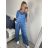 Women's Long Sleeve Hoodie Dress (S / M ONE SIZE) ITALIAN FASHION IMWA216095 -   Light blue -   42-44