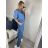Women's Long Sleeve Hoodie Dress (S / M ONE SIZE) ITALIAN FASHION IMWA216095 -   Light blue -   42-44