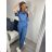 Women's Long Sleeve Hoodie Dress (S / M ONE SIZE) ITALIAN FASHION IMWA216095 -   Light blue -   42-44