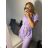 Women's Short Sleeve Shirt Dress (S/M/L ONE SIZE) ITALIAN FASHION IM321258/DR -   purple -   S / M