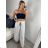 Women's Summer Long Harem Pants (42/44/46 ONE SIZE) ITALIAN FASHION IM424361 -   white -   M / L