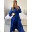 Elegant Long Sleeve Dress Women (S / M.ONE SIZE) ITALIAN FASHION IMM211302 -   modrá královská -   S / M
