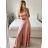 Women's Strapless Long Party Dress (S/M ONE SIZE) ITALIAN FASHION IMPSH2360055 -   purple -   S / M