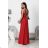 Women's strapless tulle party dress (S/M/L ONE SIZE) ITALIAN FASHION IM923001 red 40