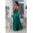 Women's strapless tulle party dress (S/M/L ONE SIZE) ITALIAN FASHION IM923001 emerald green 36