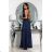 Women's strapless tulle party dress (S/M/L ONE SIZE) ITALIAN FASHION IM923001 dark blue 40