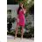 Women's strapless tulle party dress (S/M/L ONE SIZE) ITALIAN FASHION IM923001 růžová fuchsiová 36