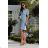 Women's strapless tulle party dress (S/M/L ONE SIZE) ITALIAN FASHION IM923001 blue 34