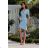Women's strapless tulle party dress (S/M/L ONE SIZE) ITALIAN FASHION IM923001 blue 34