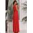 Women's strapless tulle party dress (S/M/L ONE SIZE) ITALIAN FASHION IM923001 red 38