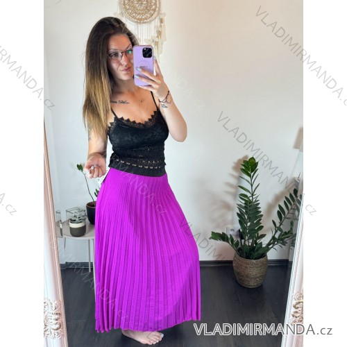 Women's Warm Long Sleeve Dress (L / XL ONE SIZE) ITALIAN FASHION IM421MIA růžová fuchsiová S / M