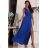 Women's strapless tulle party dress (S/M/L ONE SIZE) ITALIAN FASHION IM923001 Royal blue 42