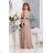 Women's strapless tulle party dress (S/M/L ONE SIZE) ITALIAN FASHION IM923001 růžová meruňková 42