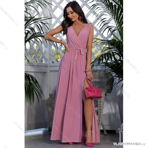 Women's strapless tulle party dress (S/M/L ONE SIZE) ITALIAN FASHION IM923001 rose old rose 44
