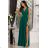 Women's strapless tulle party dress (S/M/L ONE SIZE) ITALIAN FASHION IM923001 emerald green 44